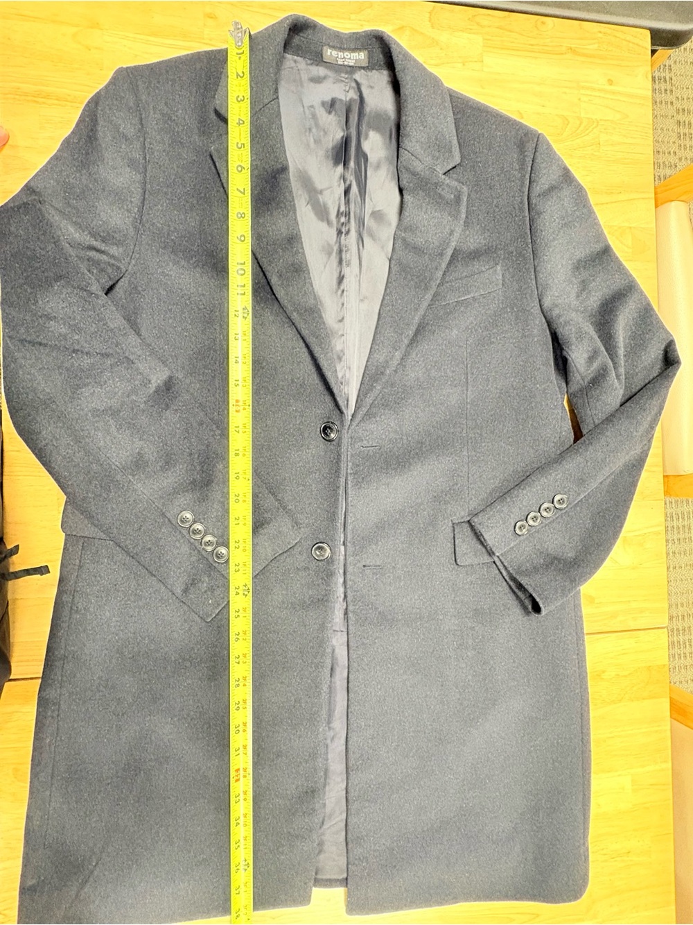 Korean Peacoast-Men's Navy Wool Blend Overcoat